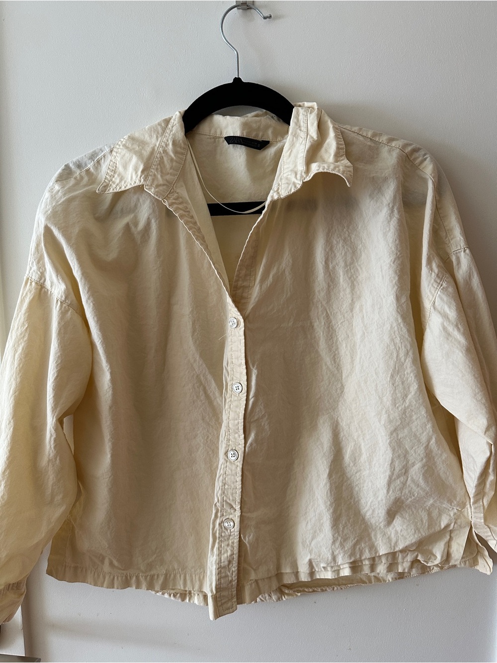 Zara Butter Yellow Poplin Button Shirt